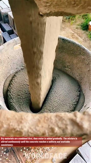 Manual Concrete Mixing Process | Traditional Hand-Mixed Concrete Method