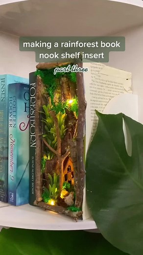DIY Rainforest Book Nook Shelf Insert Tutorial