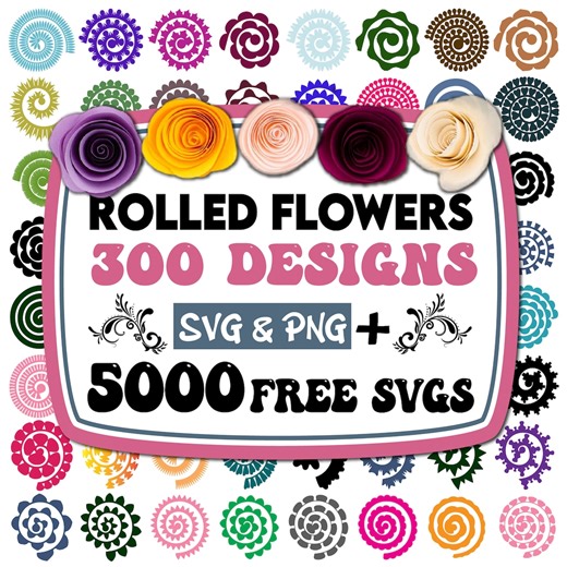 Rolled Flower SVG Bundle: 3D Paper Flower Templates (digital Download) - Etsy