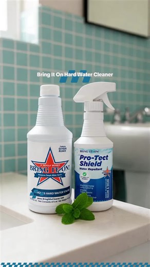 Bring It On Cleaner & Pro-Tect Shield For Hard Water Build Up #tilecleaning #glasscleaning