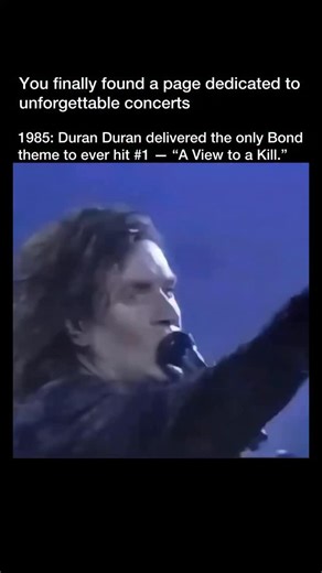 Unforgettable Concerts on Instagram: "🎬 Duran Duran – “A View to a Kill” (1985) In 1985, Duran Duran made history with “A View to a Kill”, the theme song for the James Bond film of the same name. Blending their signature new wave sound with cinematic flair, the track became the only Bond theme to hit #1 on the Billboard Hot 100. With Simon Le Bon’s soaring vocals and John Taylor’s driving bass, the song captured the sleek danger of 007 while cementing Duran Duran’s place as global pop icons. #D