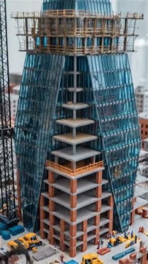 Wolkenkratzer-Baustelle im Miniaturformat #construction #miniature #satisfying