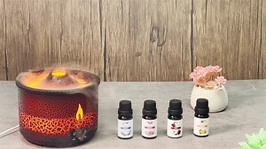 Custom Vulcano Air Fragrance Humidifier Blue Yellow Fire Flame Pattern Electric USB Home Room Aromatherapy Mist Oil Difuser