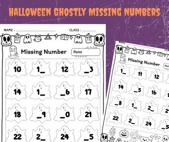 Halloween Ghostly Missing Numbers