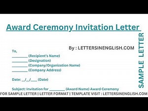 Award Ceremony Invitation Letter – Sample Letter for Award Function Invitation