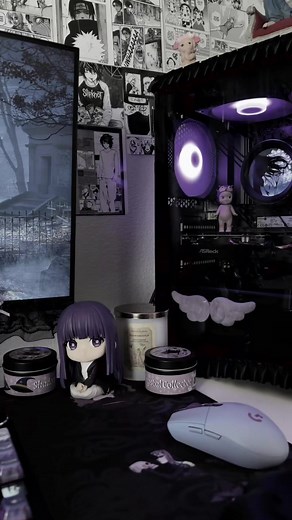 does anyone have desk recommendations? preferably affordable bc mine is currently falling apart 😓 #pcsetup #goth #roomtour #setup #pc