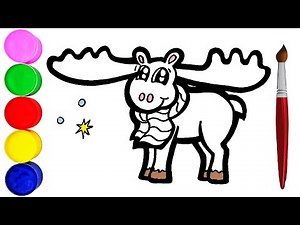 Elch Zeichnen und Malen für Kinder