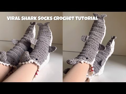 How to Crochet Viral Shark Socks 🦈 | Easy Step-by-Step Tutorial for Beginners