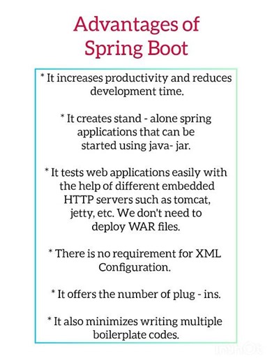Advantages of Spring Boot #advantagesofspringboot #springbbot #springframework #java