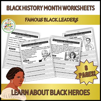 Black History Month Reading Comprehension Worksheets | Famous Figures.