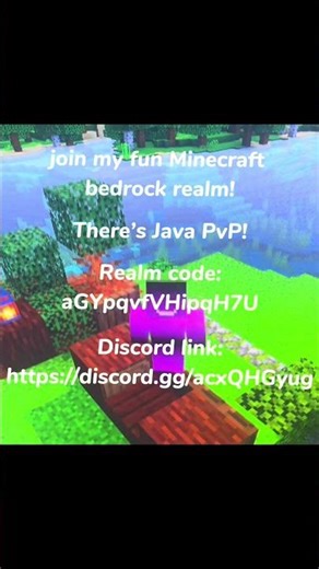 Join my bedrock Java PvP realm! #zyxcba #viral #blowthisup #dontletthisflop #minecraftrealm