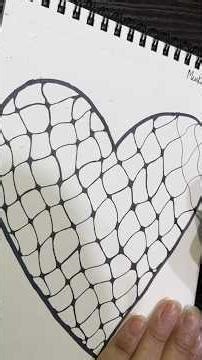 Day-134. Let's call it Net weaving🧶 Black 🖤 heart🩵 like feelings🕊️♾️... #artreel#shorts#zen#fyp