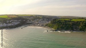 The Coastal Town of Looe in Cornwall UK Seen From The Air in the Summer