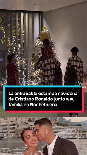 Cristiano Ronaldo y su familia en pijamas navideños