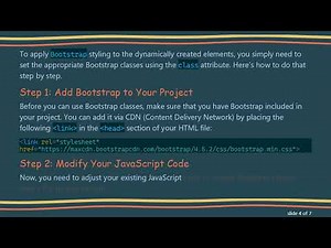 How to Add Bootstrap to a Dynamically Created Element in Your Web App