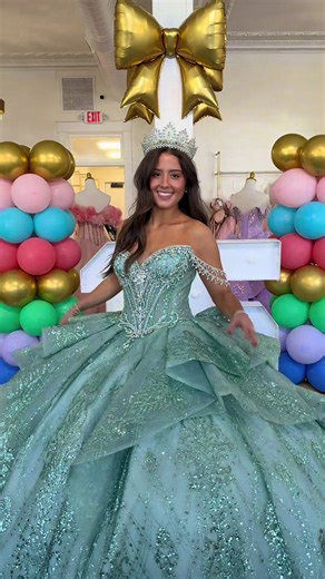 Q1097 — so good we had to get her in both colors ✨ Now available in sage and blush 💫 Which one has your heart? 💚 Sage or 💗 Blush — cast your vote below! 👇 #CarolinaQuince #Amabella #QuinceDress #SageOrBlush #foryoupage @AmaBella Quinceañera