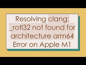 Resolving clang: _rotl32 not found for architecture arm64 Error on Apple M1