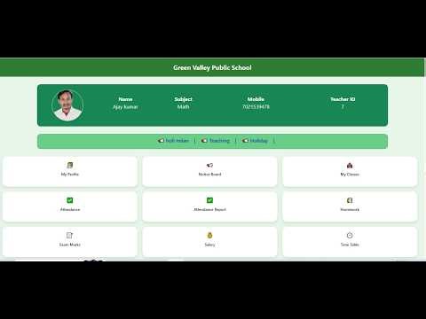 School ERP Software | Teacher Login Dashboard Demo | Complete School Management System