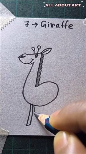 easy giraffe drawing using 7