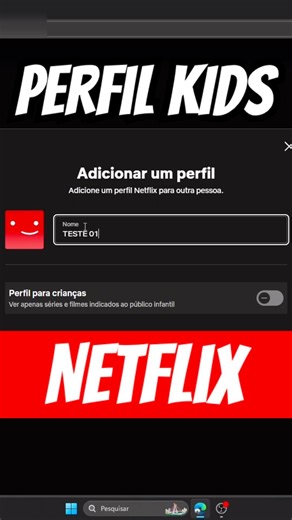 NETFLIX - COMO CRIAR PERFIL para CRIANÇA (PERFIL KIDS) ⚙️✅ #shorts #netflix #filme