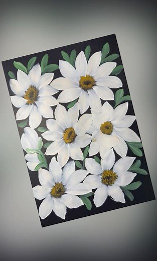 Easy Beautiful Daisy Flower Painting #acrylicpainting #shorts #viral #ViralShorts