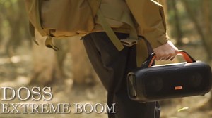 DOSS Extreme Boom Outdoor Speaker with IPX6 Waterproof, 60W Mighty Sound, Deep Bass, 30H Playtime,10400mAh Power Bank, Portable Waterproof Bluetooth Speaker for Outdoor, Camping, Garage-Orange