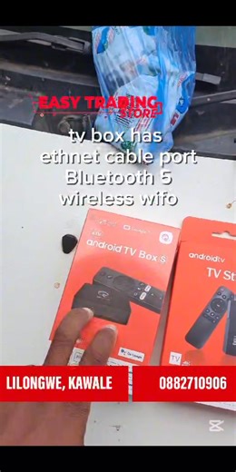 tThe difference between Android tv box and android tv stick.. Tv stick has 1 USB port 1 SD card slot 1 HDMI wireless wifi 1 remote 2gb ram and 16gb rom Mk100,000 TV box has 2 USB ports 1 HDMI Bluetooth WiFi 4gb ram and 64gb rom Mk135,000 | Easy Trading Store