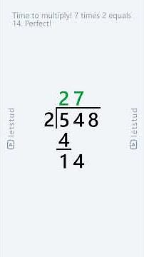 Long Division: 548 divided by 2 | Step-by-Step Math Lesson for Kids & Beginners