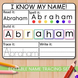 Customized Name Tracing Sheet, Preschool and Kindergarten Reusable Dry Erase Learning Mat for Kids - Etsy