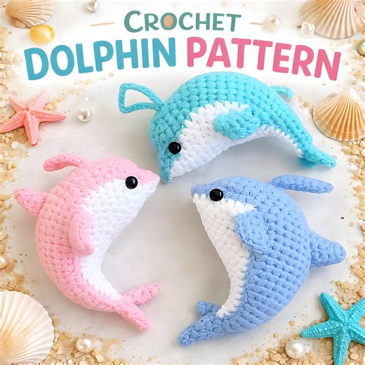 Crochet Dolphin Pattern PDF, Amigurumi Sea Animal Toy, Beginner Friendly Crochet (digital Download) - Etsy