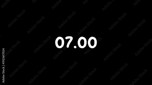 07.00 - A Simple Digital Clock Display Showing the Time in White on a Black Background, Suitable for Various Applications
