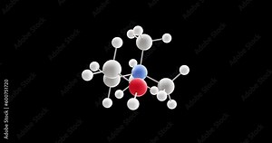 Choline molecule, rotating 3D model of cation, looped video with alpha channel
