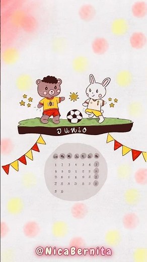 PORTADA Y FONDO DE PANTALLA CON CALENDARIO PARA JUNIO 🌟 IDEA PARA DIARIO o JOURNAL #diy
