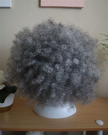 Afro Puff Curly Drawstring Ponytail | Natural Hair Extension | Gray - Etsy