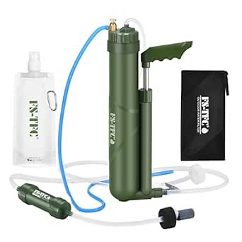 FS-TFC Portable Reverse Osmosis Water Filtration System 0.0001 Micron Super-high Precision Water Purification Survival Gear for Hiking, Camping, Travel, and Emergency Preparedness