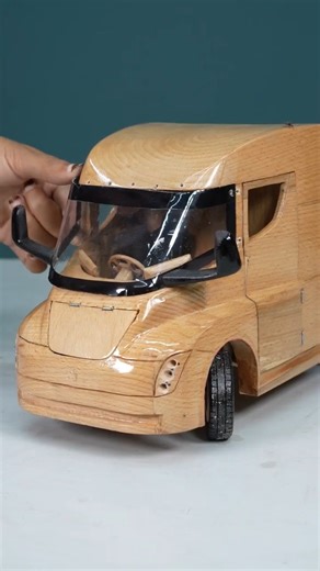 I sculpted a Tesla Truck 😮 #tesla #woodworking #craft #design #diy #satisfying #GreenDIY #truck | Awesome Woodcraft