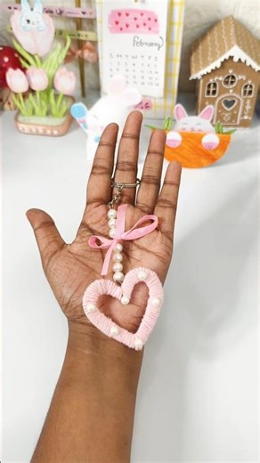 woolen thread keychain 😍#diy #craft #shorts