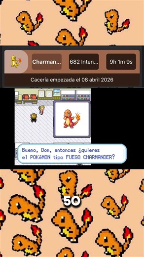 Día 6 cazando a Charmander Shiny en Firered #pokemon #rojofuego #shinyhunting
