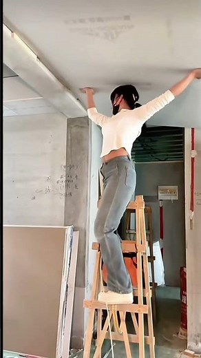 Gypsum board ceiling installation#usashorts #diy