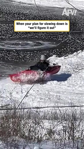 Warning a frozen lake is not a good braking system 🚨🧊 #afv #fail #funny