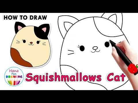 Draw Squishmallow Cat | Cute Animal Plush #drawing #learntodraw #youcandrawthis #Tutorial #cute