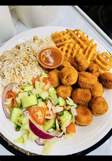 Delicious Chicken Meatballs with Flavored Rice Recipe