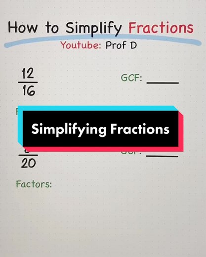 How to Simplify Fractions