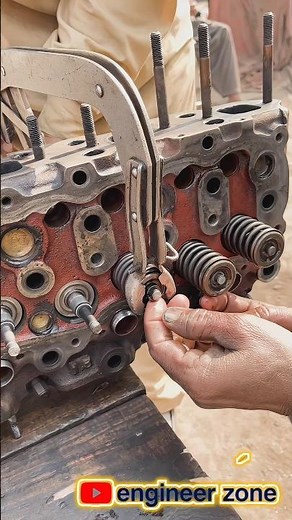 Insane Valve Spring Compression on Engine Head! Full Rebuild Process 🔧😱 #Shorts
