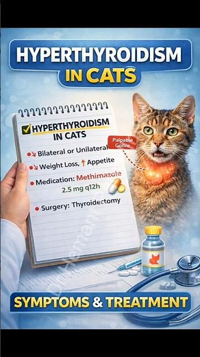 Hyperthyroidism in cat | cat me hyperthyroidism ke symptoms and treatment 😺