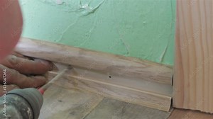 baseboard be drilled/mounting and fastening baseboard to the wall be drilled a hole in the baseboard