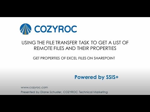 Using the File Transfer Task to get File Properties. COZYROC File Transfer task video.