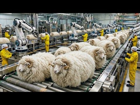 Inside Mega Sheep-Wool Factory: From Freshly Shorn Wool to High-End Textiles ( Full Process )