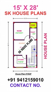 420 sqft House Design / 15 X 28 House Map / 47 gaj House Plan (S NO 2005) | SK House Plans