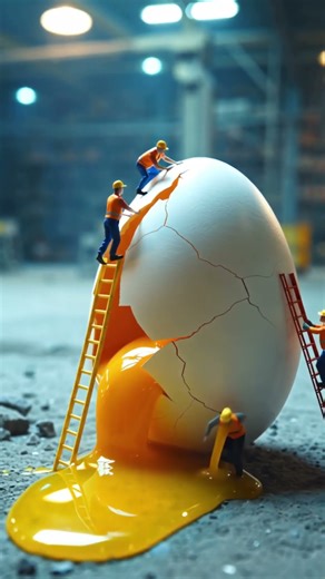 Cracking the Giant Egg | Mini Workers at Work 🥚👷